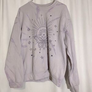 PS/LA Purple and white tie dye butterfly sweatshirt